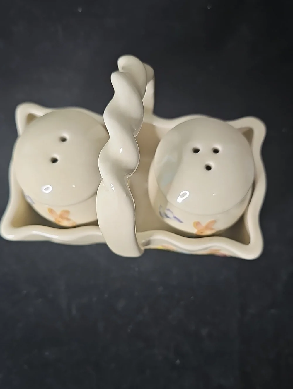 Ceramic Bunny Salt & Pepper Set with Basket